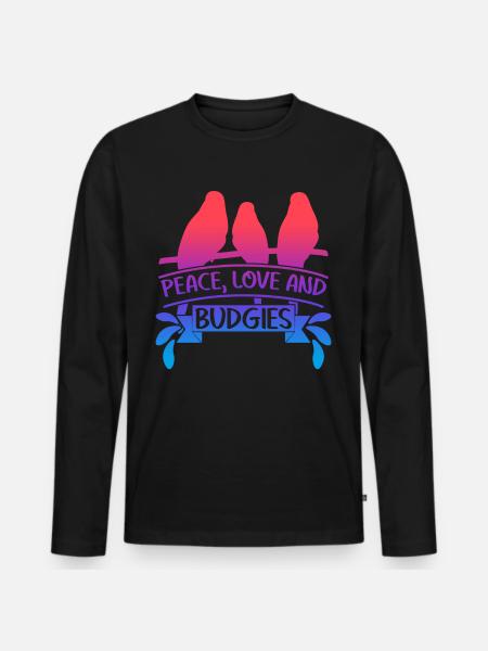 Budgerigar saying Budgerigar - Men's Premium Organic Long Sleeve Shirt - black
