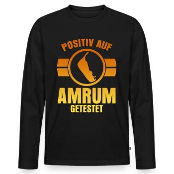 Amrum - Männer Premium Bio Langarmshirt - Schwarz - Vorne - Nico (187cm)