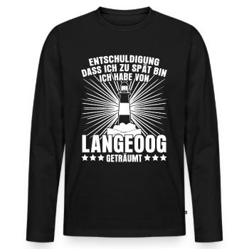 Langeoog Urlaub - Männer Premium Bio Langarmshirt - Schwarz - Vorne - Nico (187cm)