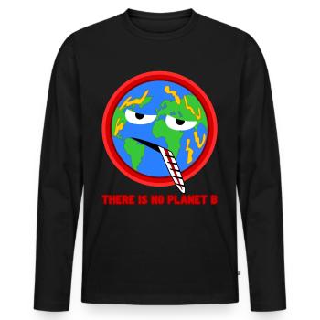 Changement climatique Il n’y a pas de planète B - T-shirt manches longues Premium bio Homme - noir - Devant - Nico (187cm)