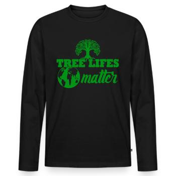 Environment Nature Conservation Environmental protection - Men's Premium Organic Long Sleeve Shirt - black - Front - Nico (187cm)