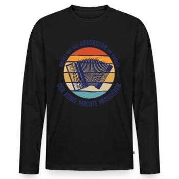 Akkordeon Harmonika Zieharmonika - Männer Premium Bio Langarmshirt - Schwarz - Vorne - Nico (187cm)