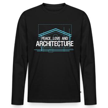 Architecte Architecure - T-shirt manches longues Premium bio Homme - noir - Devant - Nico (187cm)