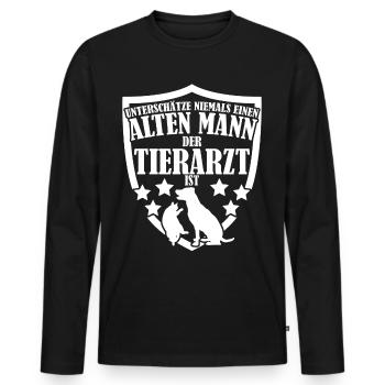 Tierarzt Tierärztin Tierarztpraxis - Männer Premium Bio Langarmshirt - Schwarz - Vorne - Nico (187cm)
