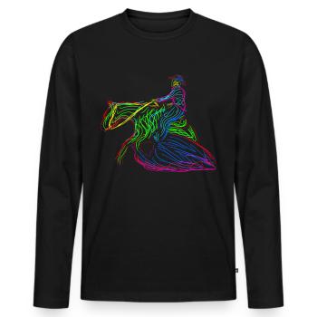 Reining dressage équitation colorée équitation western - T-shirt manches longues Premium bio Homme - noir - Devant - Nico (187cm)