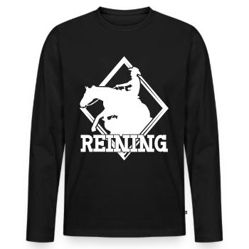Reining Riders Riding Western Riding - Men's Premium Organic Long Sleeve Shirt - black - Front - Nico (187cm)