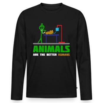 Vétérinaire Vétérinaire Pratique vétérinaire - T-shirt manches longues Premium bio Homme - noir - Devant - Nico (187cm)