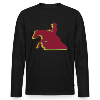 Reining Rider Horse Retro Western Riding - Men's Premium Organic Long Sleeve Shirt - black - Front - Nico (187cm)