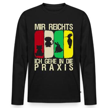 Tierarzt Tierärztin Retro Tierarztpraxis - Männer Premium Bio Langarmshirt - Schwarz - Vorne - Nico (187cm)