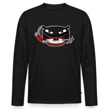 Eishockey Puck Eishockeyspieler - Männer Premium Bio Langarmshirt - Schwarz - Vorne - Nico (187cm)