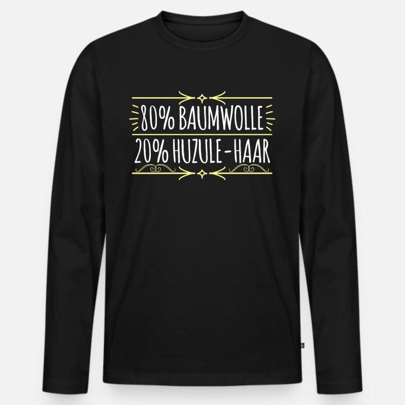 Huzule Haare Reiter Pferd - Männer Premium Bio Langarmshirt - Schwarz