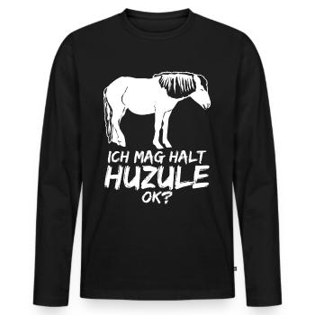 Huzule Pferd Reiter Reiten - Männer Premium Bio Langarmshirt - Schwarz - Vorne - Nico (187cm)