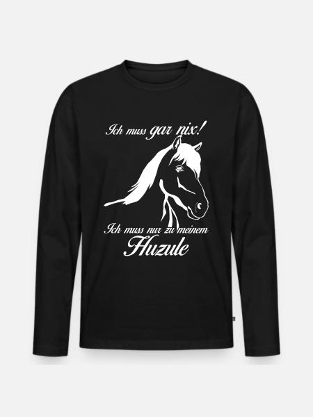 Huzule Reiter Pferd Reiten - Männer Premium Bio Langarmshirt - Schwarz