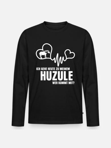 Huzule Reiter Pferd - Männer Premium Bio Langarmshirt - Schwarz
