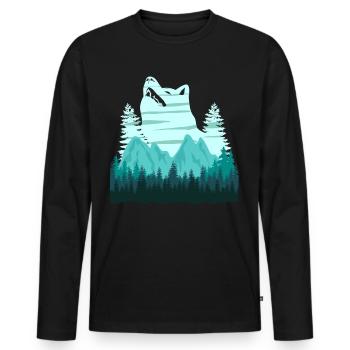 White Shepherd Mountains Shepherd Dogs - Men's Premium Organic Long Sleeve Shirt - black - Front - Nico (187cm)