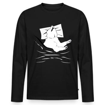 White Shepherd Sleep Shepherd Dogs - Men's Premium Organic Long Sleeve Shirt - black - Front - Nico (187cm)