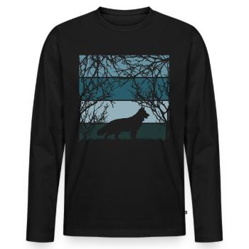 White Shepherd Nature Shepherd Dogs - Men's Premium Organic Long Sleeve Shirt - black - Front - Nico (187cm)