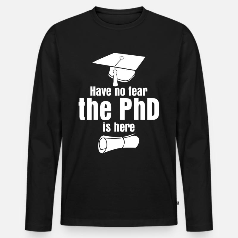 Doktortitel PhD Doktorarbeit Doktorhut - Männer Premium Bio Langarmshirt - Schwarz