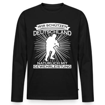 Panzergrenadier Feldjäger Soldat - Männer Premium Bio Langarmshirt - Schwarz - Vorne - Nico (187cm)