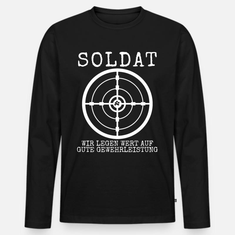 Panzergrenadier Feldjäger Witz Soldat - Männer Premium Bio Langarmshirt - Schwarz