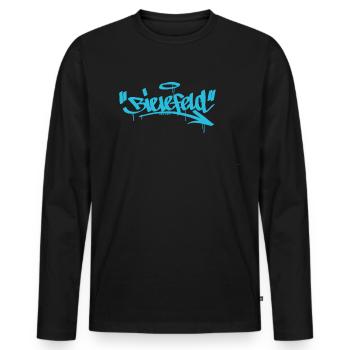 Bielefeld - T-shirt manches longues Premium bio Homme - noir - Devant - Nico (187cm)
