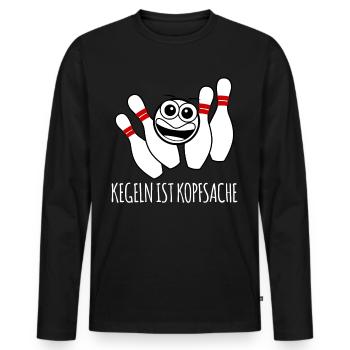 Kegeln Kegelverein Kegelbahn Kegelverein - Männer Premium Bio Langarmshirt - Schwarz - Vorne - Nico (187cm)