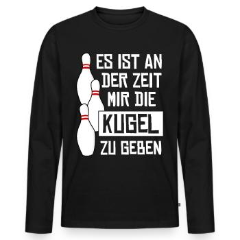 Kegeln Kugel Kegelbahn Kegelverein - Männer Premium Bio Langarmshirt - Schwarz - Vorne - Nico (187cm)
