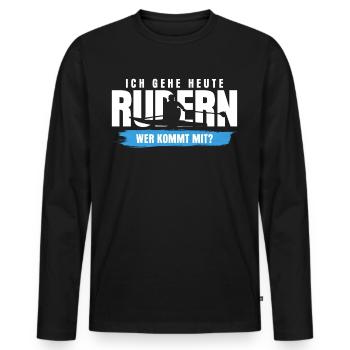 Rudern Kanu Kajak Ruderer Rudersport - Männer Premium Bio Langarmshirt - Schwarz - Vorne - Nico (187cm)