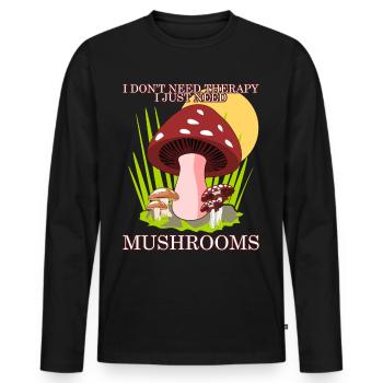Fly agaric Mushroom Picker Champignons Champignons - T-shirt manches longues Premium bio Homme - noir - Devant - Nico (187cm)