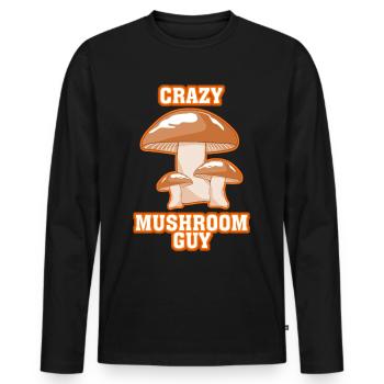 Cueilleur de champignons Gars Cueilleur de champignons - T-shirt manches longues Premium bio Homme - noir - Devant - Nico (187cm)