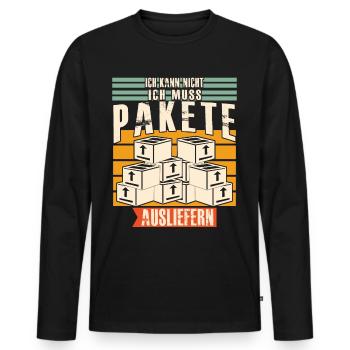 Paketzusteller Paketdienst Paketbote - Männer Premium Bio Langarmshirt - Schwarz - Vorne - Nico (187cm)