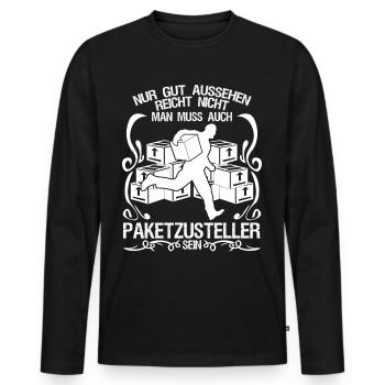 Paketzusteller Postbote Paketbote - Männer Premium Bio Langarmshirt - Schwarz - Vorne - Nico (187cm)