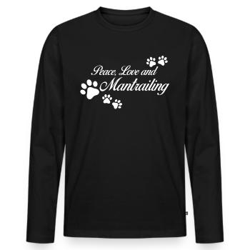 Mantrailing Sniffer Dog Search Dog Mantrailer - Men's Premium Organic Long Sleeve Shirt - black - Front - Nico (187cm)