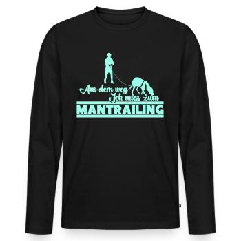 Mantrailing Search Dog Dogs Mantrailer - Men's Premium Organic Long Sleeve Shirt - black - Front - Nico (187cm)