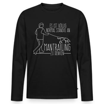 Mantrailing Suchhund Witz Mantrailer - Männer Premium Bio Langarmshirt - Schwarz - Vorne - Nico (187cm)