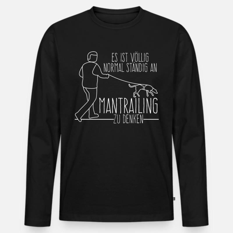 Mantrailing Suchhund Witz Mantrailer - Männer Premium Bio Langarmshirt - Schwarz