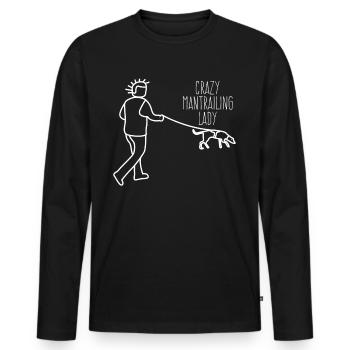Mantrailing Lady Suchhund Mantrailer - Männer Premium Bio Langarmshirt - Schwarz - Vorne - Nico (187cm)