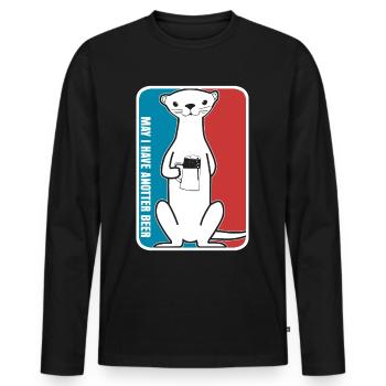 Otter Beer Otters - Männer Premium Bio Langarmshirt - Schwarz - Vorne - Nico (187cm)