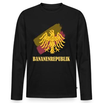 Deutschland Bananenrepublik - Männer Premium Bio Langarmshirt - Schwarz - Vorne - Nico (187cm)