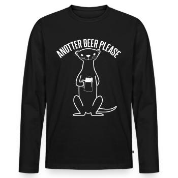 Otter Beer Beer Keg Otters Seeotter - Men's Premium Organic Long Sleeve Shirt - black - Front - Nico (187cm)