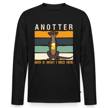 Otter Anotter Beer Otters - Men's Premium Organic Long Sleeve Shirt - black - Front - Nico (187cm)