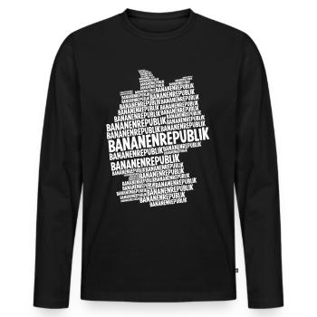 Bananen Deutschland Banane - Männer Premium Bio Langarmshirt - Schwarz - Vorne - Nico (187cm)