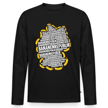 Banane Deutschland Bananen - Männer Premium Bio Langarmshirt - Schwarz - Vorne - Nico (187cm)