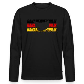 Deutschland Flagge Bananen - Männer Premium Bio Langarmshirt - Schwarz - Vorne - Nico (187cm)