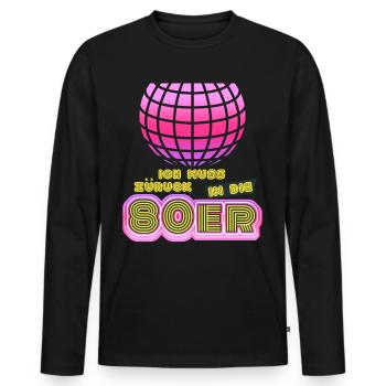80s Disco Back to the 80s 1980 - Men's Premium Organic Long Sleeve Shirt - black - Front - Nico (187cm)
