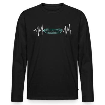 Gurken EKG Gurke - Männer Premium Bio Langarmshirt - Schwarz - Vorne - Nico (187cm)