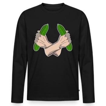 Gurke Gemüsegärtner Gurken - Männer Premium Bio Langarmshirt - Schwarz - Vorne - Nico (187cm)