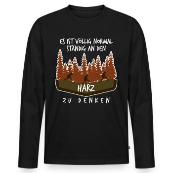 Harz Torfhaus Harzer Brocken - Männer Premium Bio Langarmshirt - Schwarz - Vorne - Nico (187cm)