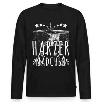 Harz Wandern Harzer Mädchen Brocken - Männer Premium Bio Langarmshirt - Schwarz - Vorne - Nico (187cm)