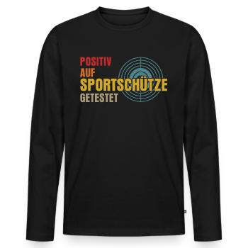 Sportschütze Schießsport Schützenkönig - Männer Premium Bio Langarmshirt - Schwarz - Vorne - Nico (187cm)